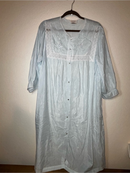 barbizon Other - Vintage Barbizon Nightgown Blue Embroidered Cottagecore‎ Prairie Midi size SP